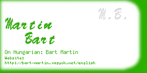 martin bart business card